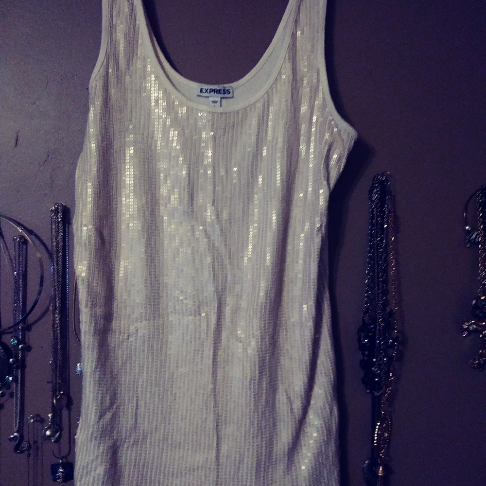 Tank with sequins